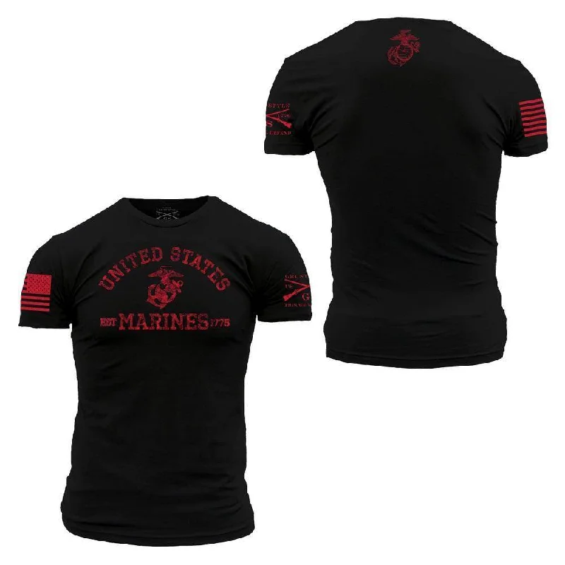 Graphic Print Women T Shirt for a Trendy StatementUSMC - Est. 1775 T-Shirt - Black