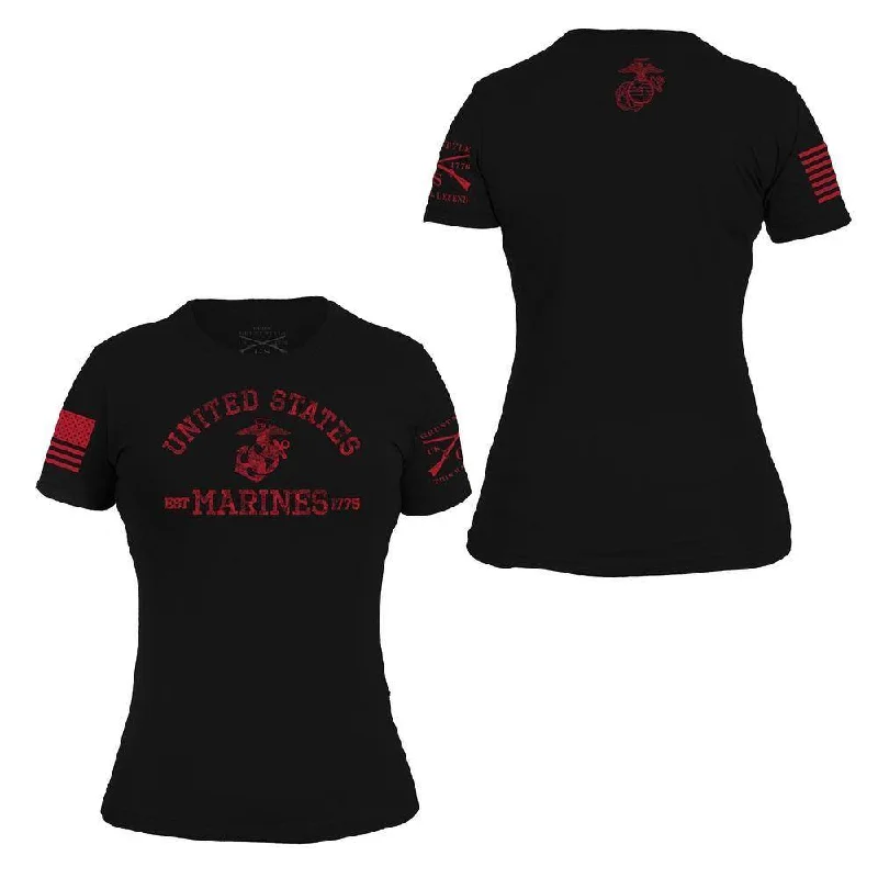 Crew Neck Women T Shirt with a Timeless DesignUSMC - Women's Est. 1775 T-Shirt - Black Crew Neck Women T Shirt with a Timeless DesignUSMC - Women's Est. 1775 T-Shirt - Black