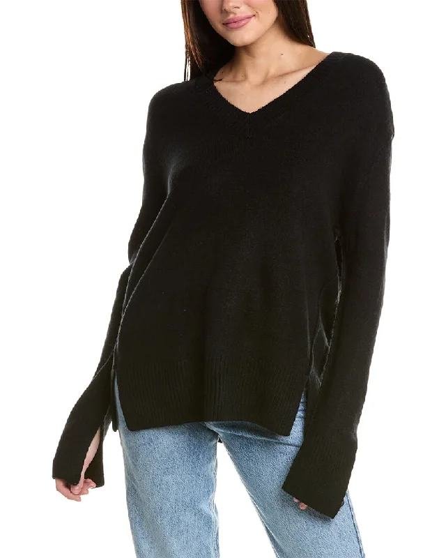 Vince Camuto Contrast Chain Stitch Sweater