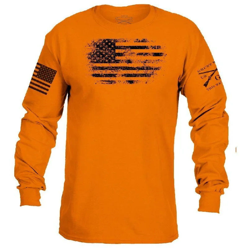 Moisture - Wicking Women T Shirt for Active LifestylesVintage American Long Sleeve - Safety Orange Moisture - Wicking Women T Shirt for Active LifestylesVintage American Long Sleeve - Safety Orange