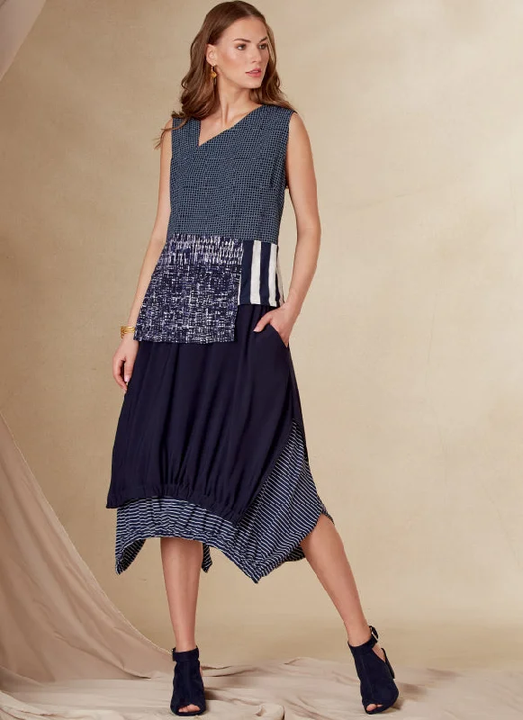Longline Women's Mohair Sweater Dresses in a Loose FitVogue Top and Skirt V1820