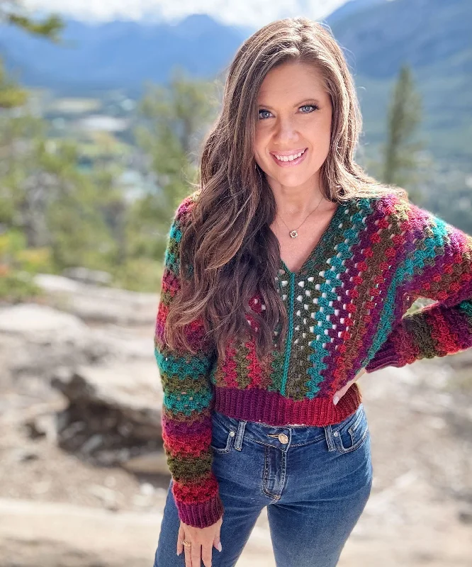 Plus Size Women's Belted Cable Knit SweatersWapta Falls Crop Length Pullover