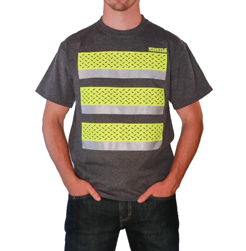 Crew Neck Women T Shirt with a Timeless DesignWhistle Workwear Safety Diamond Plate Short Sleeve T-Shirt_Heather Charcoal Crew Neck Women T Shirt with a Timeless DesignWhistle Workwear Safety Diamond Plate Short Sleeve T-Shirt_Heather Charcoal