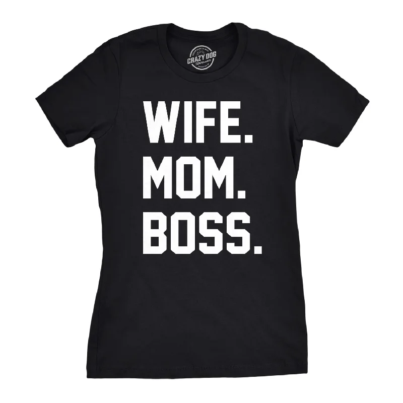 Floral Print Women T Shirt for a Feminine TouchWife Mom Boss Women's T Shirt