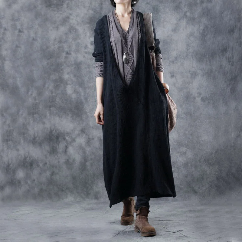 Longline Women's Mohair Sweater Dresses in a Loose FitWomen Black Grey V Neck Pockets Patchwork Fall Knit Long Sleeve Dress Longline Women's Mohair Sweater Dresses in a Loose FitWomen Black Grey V Neck Pockets Patchwork Fall Knit Long Sleeve Dress