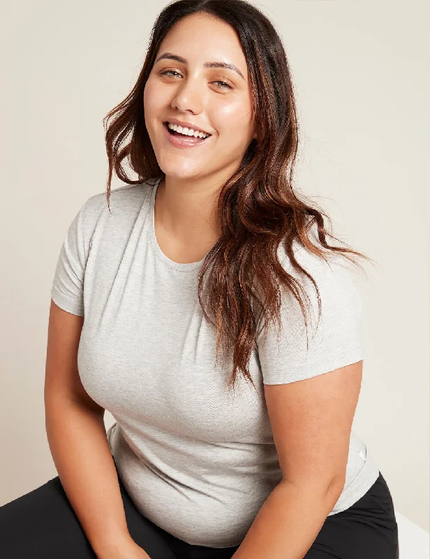 Organic Cotton Women T Shirt for Eco - Conscious WearersWomen's Crew Neck T-Shirt - Light Grey Marl Organic Cotton Women T Shirt for Eco - Conscious WearersWomen's Crew Neck T-Shirt - Light Grey Marl