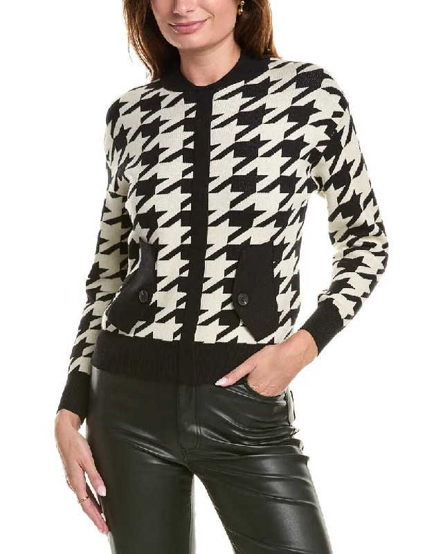 Plus Size Women's Embroidered Sweaters in Ethnic StylesYAL New York Houndstooth Pullover Plus Size Women's Embroidered Sweaters in Ethnic StylesYAL New York Houndstooth Pullover