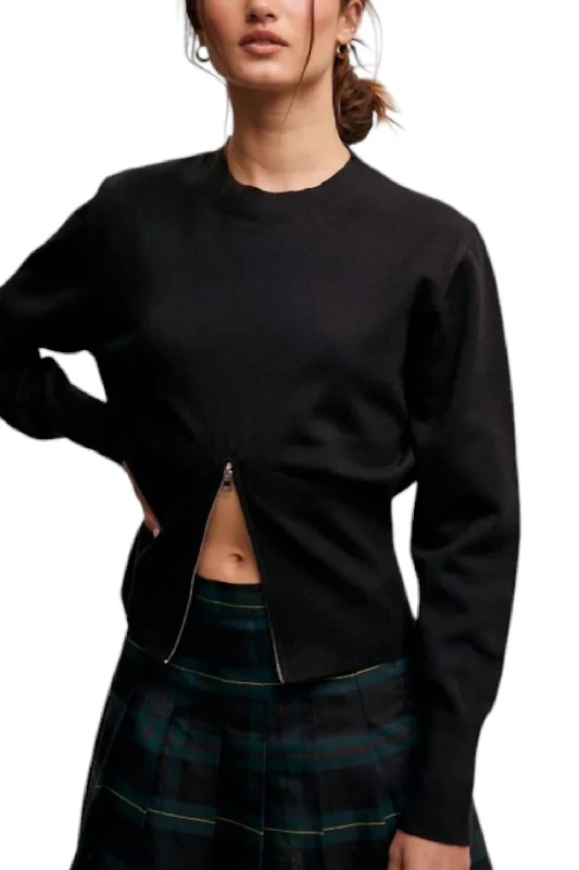 Plus Size Women's Long Sleeve Cable Knit Sweater DressesZipper Slit Fitted Knit Sweater In Black Plus Size Women's Long Sleeve Cable Knit Sweater DressesZipper Slit Fitted Knit Sweater In Black