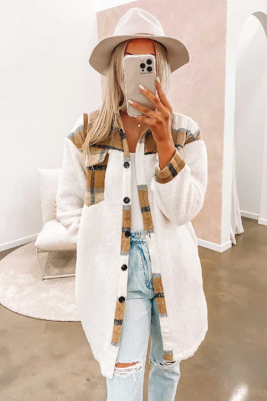 Women's bomber jackets with a holographic finish for a futuristic and eye - catching lookAdele Shacket Brown Women's bomber jackets with a holographic finish for a futuristic and eye - catching lookAdele Shacket Brown