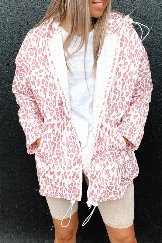 Women's faux fur - trimmed denim jackets for a trendy and cozy styleAlla Spray Jacket Pink Leopard Women's faux fur - trimmed denim jackets for a trendy and cozy styleAlla Spray Jacket Pink Leopard