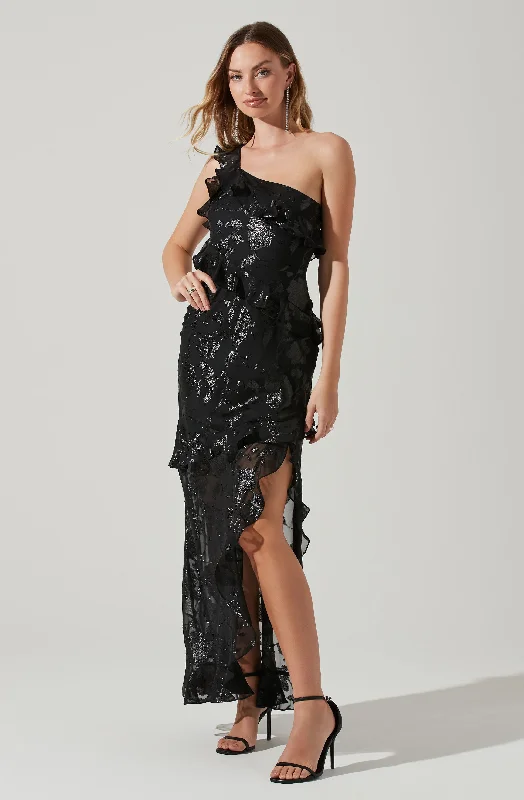 Off - the - Shoulder Women Dress for a Romantic and Feminine LookAndrea One Shoulder Floral Maxi Dress Off - the - Shoulder Women Dress for a Romantic and Feminine LookAndrea One Shoulder Floral Maxi Dress