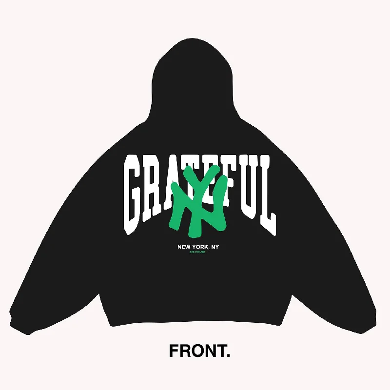 Women's fleece - lined hoodie with thumbholes for warmth in winterArch Logo NY Hoodie - Black Women's fleece - lined hoodie with thumbholes for warmth in winterArch Logo NY Hoodie - Black