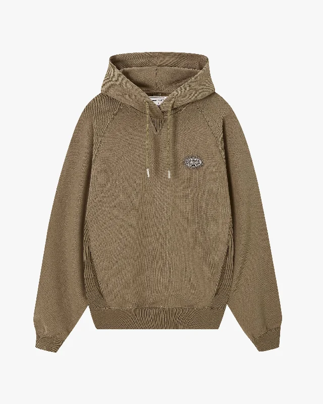 Women's quarter - zip sweatshirt made of organic cotton for eco - conscious fashionESSENTIALS HOOD GREEN Women's quarter - zip sweatshirt made of organic cotton for eco - conscious fashionESSENTIALS HOOD GREEN