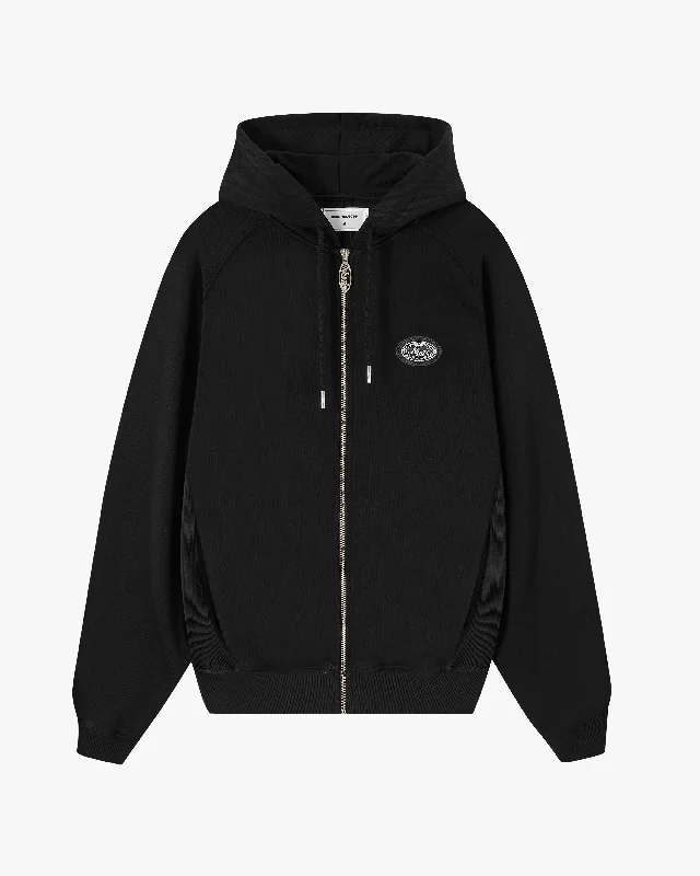 Women's tie - front hoodie in a lightweight fabric for summer layeringESSENTIALS ZIPPER BLACK Women's tie - front hoodie in a lightweight fabric for summer layeringESSENTIALS ZIPPER BLACK
