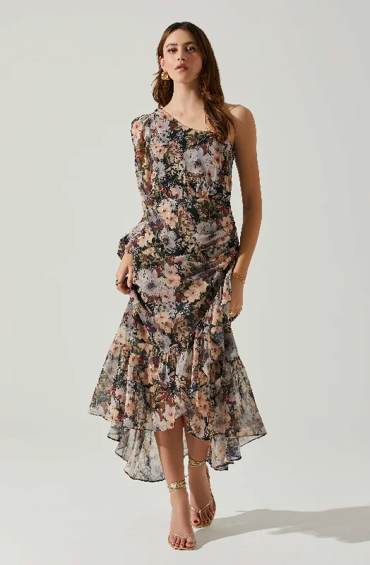 Off - the - Shoulder Women Dress for a Romantic and Feminine LookCalista Floral One Shoulder Midi Dress Off - the - Shoulder Women Dress for a Romantic and Feminine LookCalista Floral One Shoulder Midi Dress