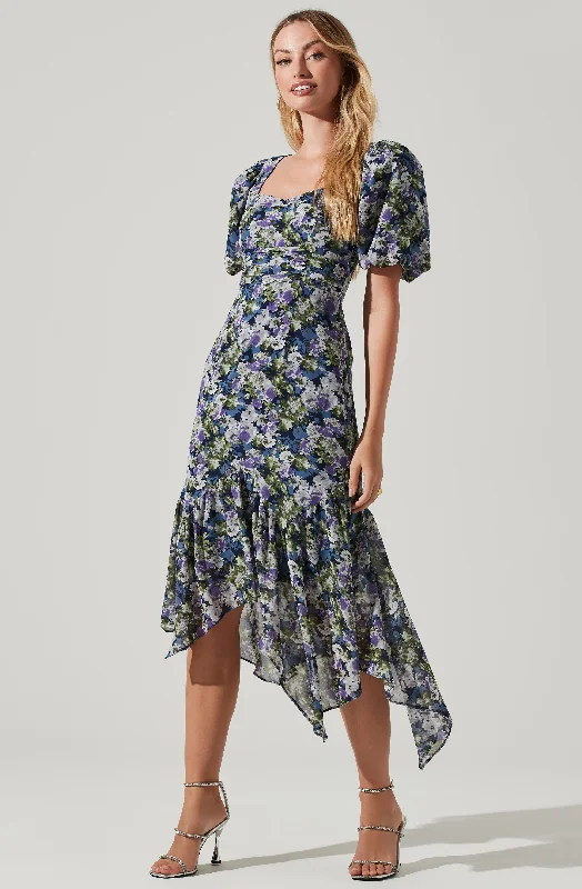 Strapless Women Dress with a Built - in Bra for Comfort and SupportFloral Short Sleeve Asymmetrical Hem Midi Dress Strapless Women Dress with a Built - in Bra for Comfort and SupportFloral Short Sleeve Asymmetrical Hem Midi Dress