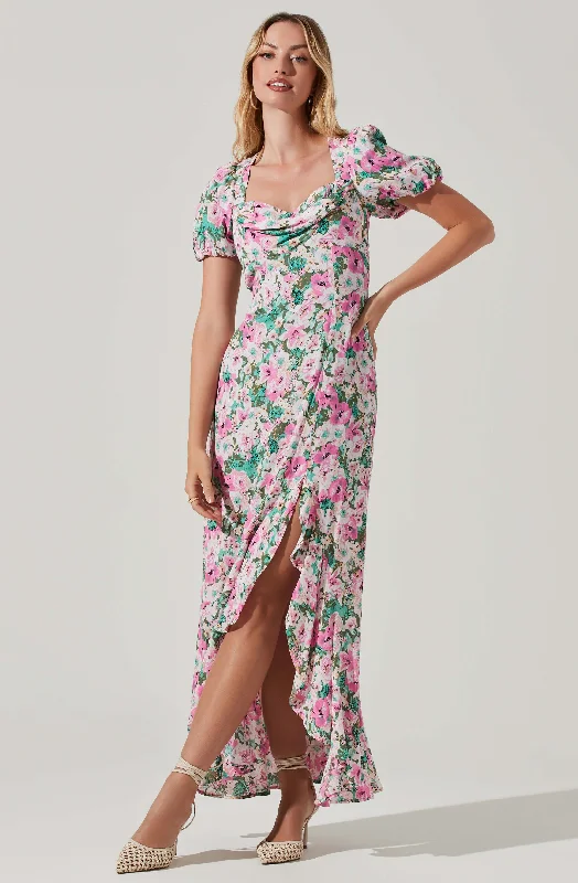 Ball Gown Women Dress with a Full Skirt for a Princess - like LookDayanara Floral Puff Sleeve Midi Dress Ball Gown Women Dress with a Full Skirt for a Princess - like LookDayanara Floral Puff Sleeve Midi Dress