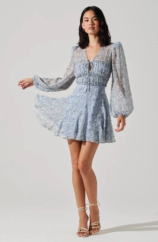 Printed Abstract Women Dress for a Modern and Artistic AppealDianthus Floral Puff Sleeve Mini Dress