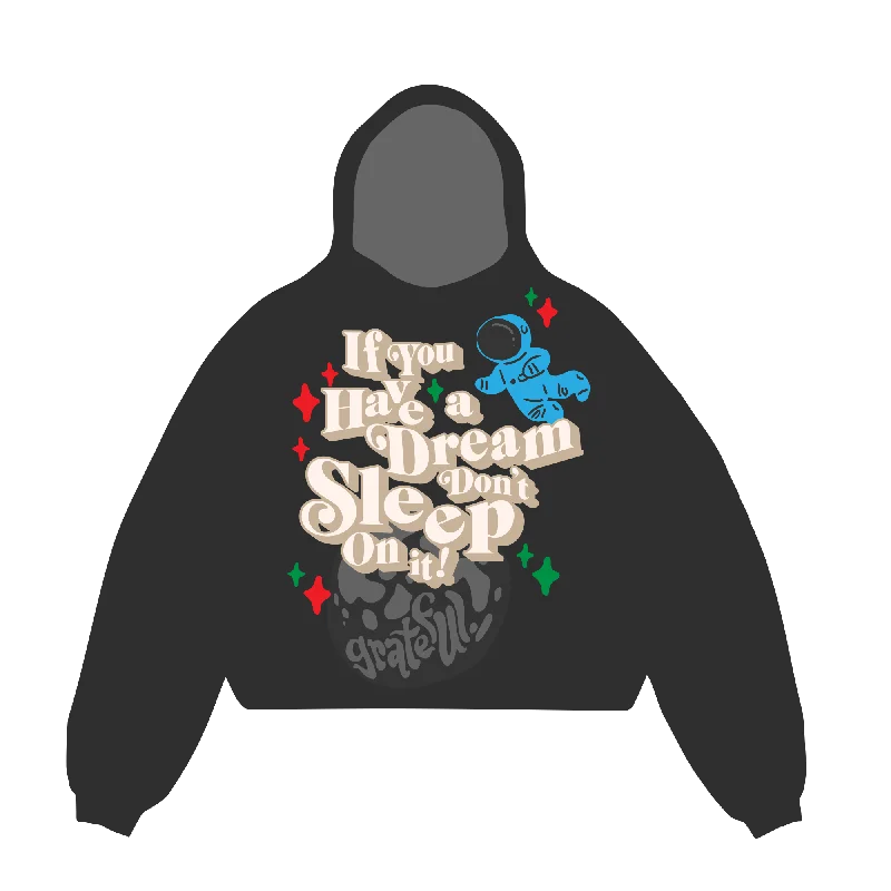 Women's zip - front sweatshirt with contrast stitching for a sporty aestheticDon't Sleep Hoodie - Black Women's zip - front sweatshirt with contrast stitching for a sporty aestheticDon't Sleep Hoodie - Black
