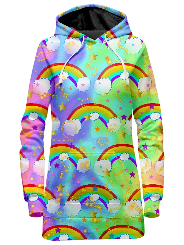 Women's fleece - lined hoodie with thumbholes for warmth in winterDreaming of Rainbows Hoodie Dress Women's fleece - lined hoodie with thumbholes for warmth in winterDreaming of Rainbows Hoodie Dress