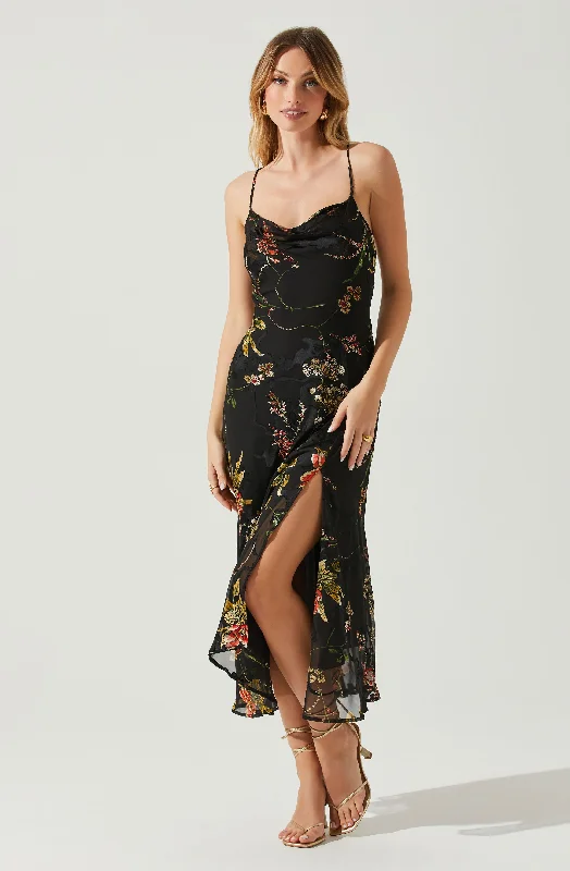 Maxi Women Dress with Floral Print for a Bohemian VibeGaia Floral Burnout Midi Dress Maxi Women Dress with Floral Print for a Bohemian VibeGaia Floral Burnout Midi Dress