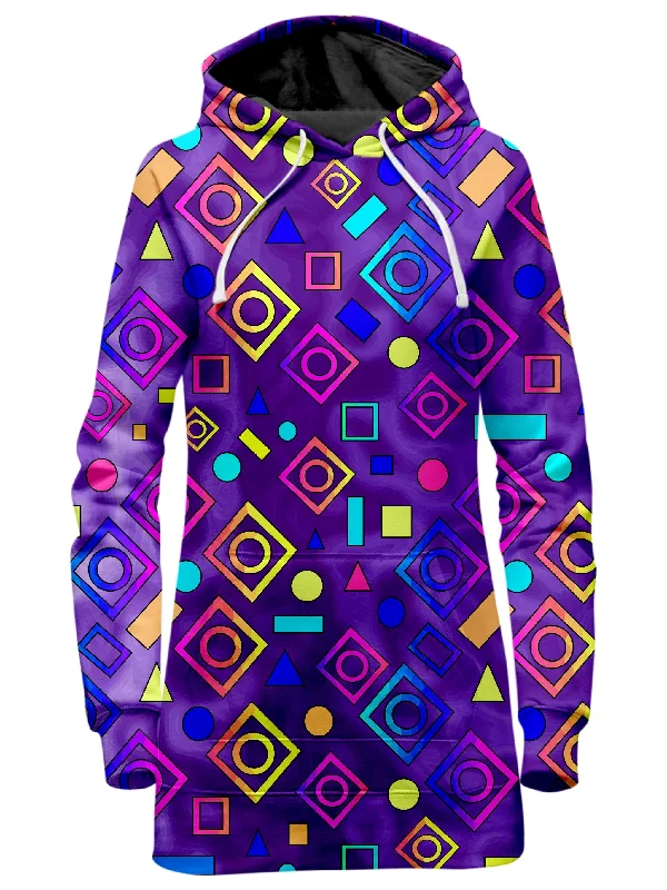 Women's graphic - printed sweatshirt featuring floral patterns for a feminine touchGeometric On Purple Hoodie Dress Women's graphic - printed sweatshirt featuring floral patterns for a feminine touchGeometric On Purple Hoodie Dress
