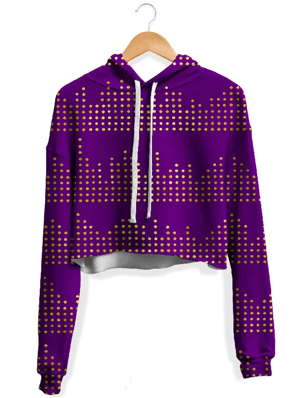 Women's tie - dye hoodie in bright colors for a retro and eye - catching styleGold Equalizer Beats Fleece Crop Hoodie Women's tie - dye hoodie in bright colors for a retro and eye - catching styleGold Equalizer Beats Fleece Crop Hoodie