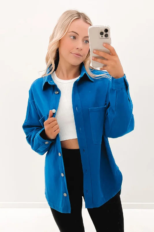 Women's cropped leather jackets with a fringe detail for a western - inspired outfitHarley Denim Jacket Cobalt Blue Women's cropped leather jackets with a fringe detail for a western - inspired outfitHarley Denim Jacket Cobalt Blue