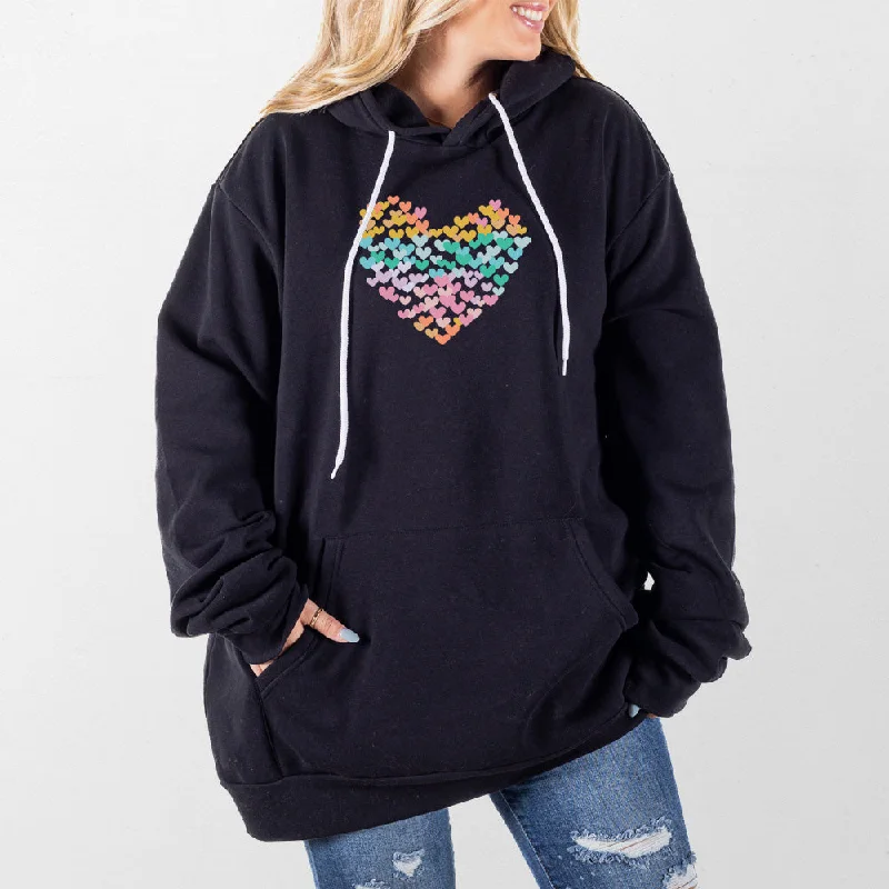 Women's cropped sweatshirt with a lace - trimmed hem for a romantic lookHeart of Hearts Giant Hoodie Women's cropped sweatshirt with a lace - trimmed hem for a romantic lookHeart of Hearts Giant Hoodie