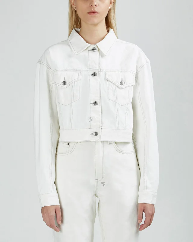 Women's cropped leather jackets with a fringe detail for a western - inspired outfitJETT JACKET CHALK Women's cropped leather jackets with a fringe detail for a western - inspired outfitJETT JACKET CHALK