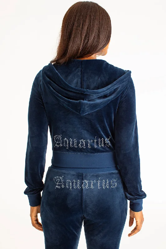 Women's color - block hoodie combining bold hues for a fashion - forward statementAquarius Big Bling Velour Hoodie Women's color - block hoodie combining bold hues for a fashion - forward statementAquarius Big Bling Velour Hoodie