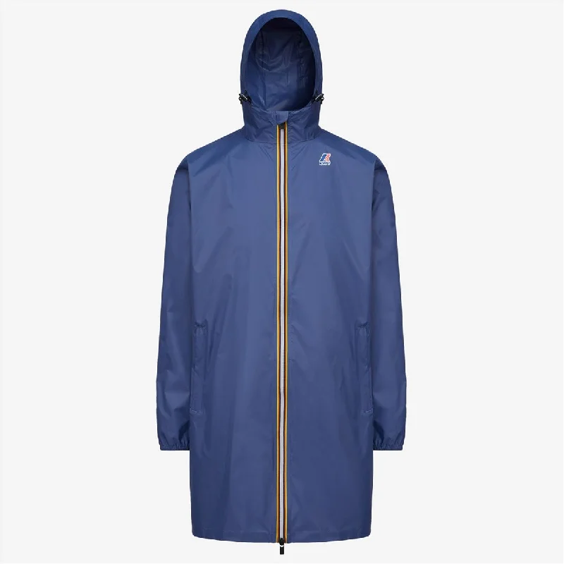 Women's military - style jackets with epaulets for a tough and fashionable appearanceEiffel - Unisex Waterproof Packable Long Rain Jacket in Blue Indigo Women's military - style jackets with epaulets for a tough and fashionable appearanceEiffel - Unisex Waterproof Packable Long Rain Jacket in Blue Indigo
