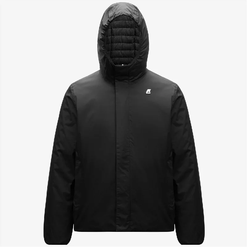 Women's military - style jackets with epaulets for a tough and fashionable appearanceJukes Thermo Light Double - Reversible Men Hooded Jacket in Black Pure Women's military - style jackets with epaulets for a tough and fashionable appearanceJukes Thermo Light Double - Reversible Men Hooded Jacket in Black Pure