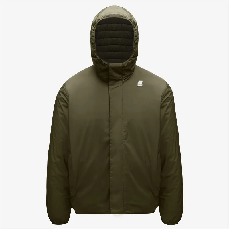 Women's faux fur - trimmed denim jackets for a trendy and cozy styleJukes Thermo Light Double - Reversible Men Hooded Jacket in Green Blackish Women's faux fur - trimmed denim jackets for a trendy and cozy styleJukes Thermo Light Double - Reversible Men Hooded Jacket in Green Blackish