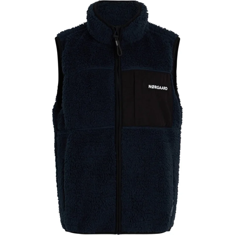 Women's cropped leather jackets with silver zippers for a punk - inspired outfitMads Nørgaard Teddy Fleece Vilads Vest Sky Captain Women's cropped leather jackets with silver zippers for a punk - inspired outfitMads Nørgaard Teddy Fleece Vilads Vest Sky Captain