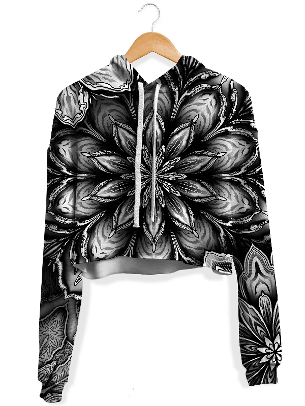 Mandalas Fleece Crop Hoodie