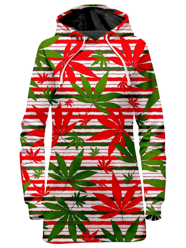 Women's graphic - printed sweatshirt featuring floral patterns for a feminine touchMarijuana Christmas Cheer Hoodie Dress Women's graphic - printed sweatshirt featuring floral patterns for a feminine touchMarijuana Christmas Cheer Hoodie Dress