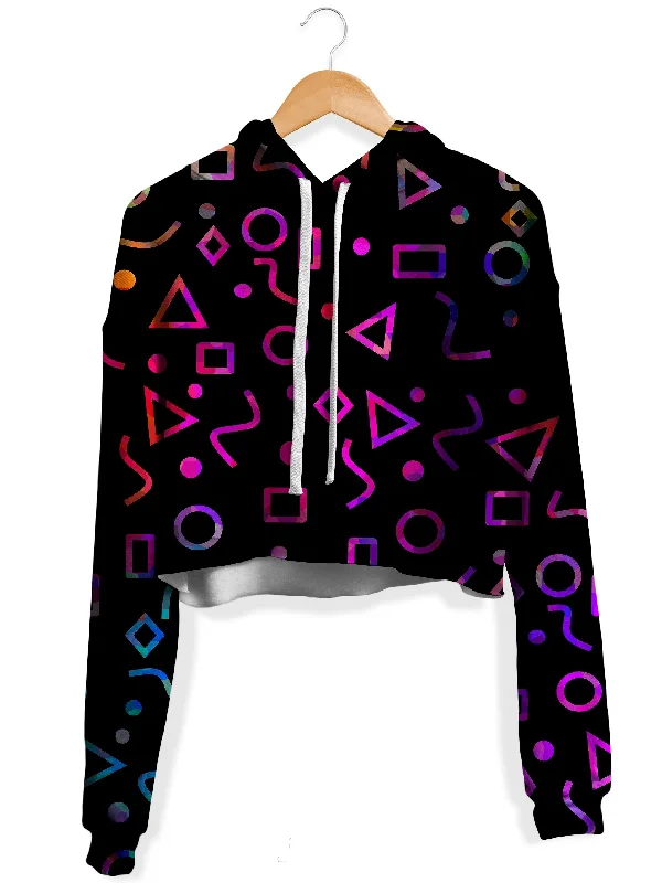 Women's oversized cropped hoodie with drawstrings for a trendy lookModern Shapes Fleece Crop Hoodie Women's oversized cropped hoodie with drawstrings for a trendy lookModern Shapes Fleece Crop Hoodie