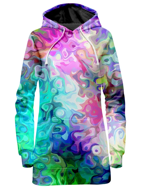 Women's cropped sweatshirt with a lace - trimmed hem for a romantic lookPastel Confusion Hoodie Dress Women's cropped sweatshirt with a lace - trimmed hem for a romantic lookPastel Confusion Hoodie Dress
