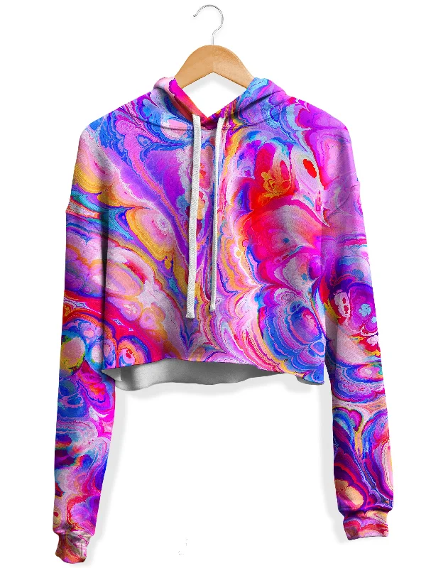 Plasma Flow Fleece Crop Hoodie