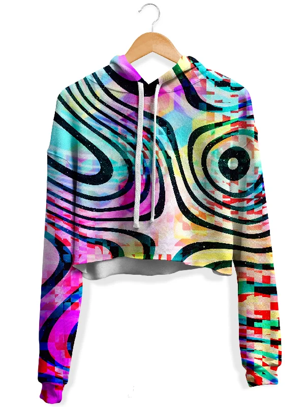 Psytrance Fleece Crop Hoodie