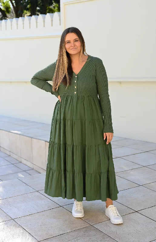 Mini Women Dress with a Short Hem for a Young and Trendy StyleQuinn Dress - Olive