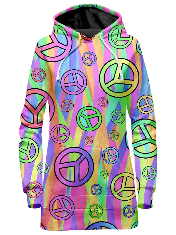 Women's sweatshirt with a mesh panel insert for breathability during workoutsRetro Peace Symbol Hoodie Dress Women's sweatshirt with a mesh panel insert for breathability during workoutsRetro Peace Symbol Hoodie Dress