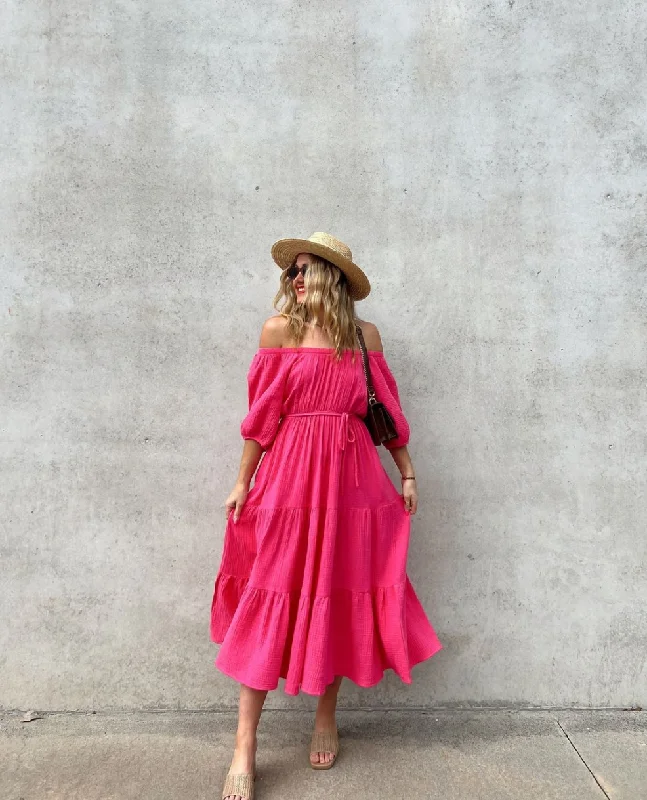 Sheath Women Dress with a Tailored Fit for a Professional LookSass Felix Tiered Midi Dress Pink Sheath Women Dress with a Tailored Fit for a Professional LookSass Felix Tiered Midi Dress Pink