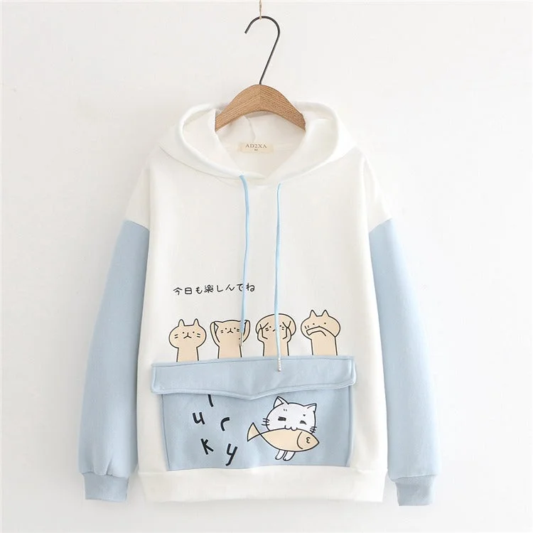 Women's quarter - zip sweatshirt made of organic cotton for eco - conscious fashionWhisker Whimsy: Harajuku Funny Kitty Cat Letter Hoodie - Dive into the World of Playful Comfort! ?? Women's quarter - zip sweatshirt made of organic cotton for eco - conscious fashionWhisker Whimsy: Harajuku Funny Kitty Cat Letter Hoodie - Dive into the World of Playful Comfort! ??