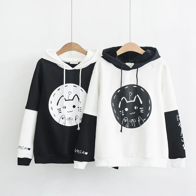 Women's cropped sweatshirt with a slogan graphic for a fun and expressive lookWhisker Wonderland: Harajuku Cartoon Kitty Ribbon Heart Hoodie - Embrace Cuteness in Every Stitch! ?? Women's cropped sweatshirt with a slogan graphic for a fun and expressive lookWhisker Wonderland: Harajuku Cartoon Kitty Ribbon Heart Hoodie - Embrace Cuteness in Every Stitch! ??