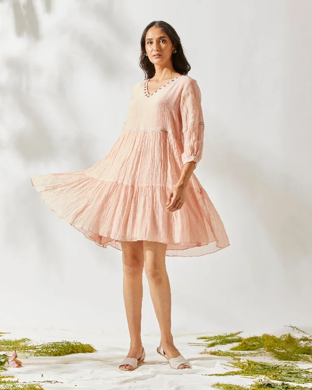 Empire Waist Women Dress to Accentuate the Bust and Conceal the Waist Empire Waist Women Dress to Accentuate the Bust and Conceal the Waist MIRROR WORK TIERED Peony Pink DRESS Empire Waist Women Dress to Accentuate the Bust and Conceal the Waist Empire Waist Women Dress to Accentuate the Bust and Conceal the Waist MIRROR WORK TIERED Peony Pink DRESS