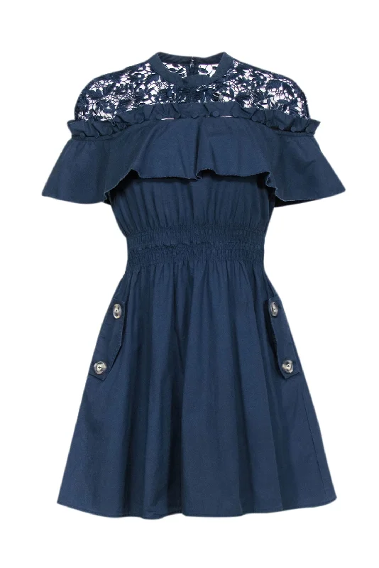 Empire Waist Women Dress to Accentuate the Bust and Conceal the Waist Empire Waist Women Dress to Accentuate the Bust and Conceal the Waist Self-Portrait - Navy Poplin & Embroidered Lace Short Sleeve Dress Sz 8 Empire Waist Women Dress to Accentuate the Bust and Conceal the Waist Empire Waist Women Dress to Accentuate the Bust and Conceal the Waist Self-Portrait - Navy Poplin & Embroidered Lace Short Sleeve Dress Sz 8
