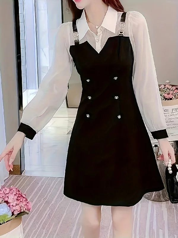 Off - the - Shoulder Women Dress for a Romantic and Feminine Look Off - the - Shoulder Women Dress for a Romantic and Feminine Look Sixsr Color Block 2 In 1 Dress, Elegant Long Sleeve Chain Midi Dress, Women's Clothing Off - the - Shoulder Women Dress for a Romantic and Feminine Look Off - the - Shoulder Women Dress for a Romantic and Feminine Look Sixsr Color Block 2 In 1 Dress, Elegant Long Sleeve Chain Midi Dress, Women's Clothing