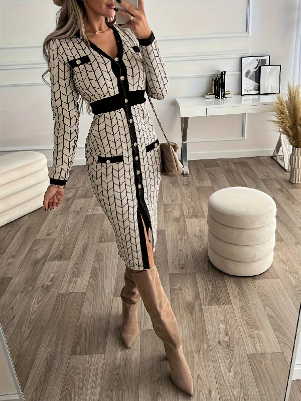 Pleated Women Dress with a Timeless and Elegant Texture Pleated Women Dress with a Timeless and Elegant Texture Sixsr Contrast Trim Allover Print Dress, Elegant Button Front Long Sleeve Dress, Women's Clothing Pleated Women Dress with a Timeless and Elegant Texture Pleated Women Dress with a Timeless and Elegant Texture Sixsr Contrast Trim Allover Print Dress, Elegant Button Front Long Sleeve Dress, Women's Clothing